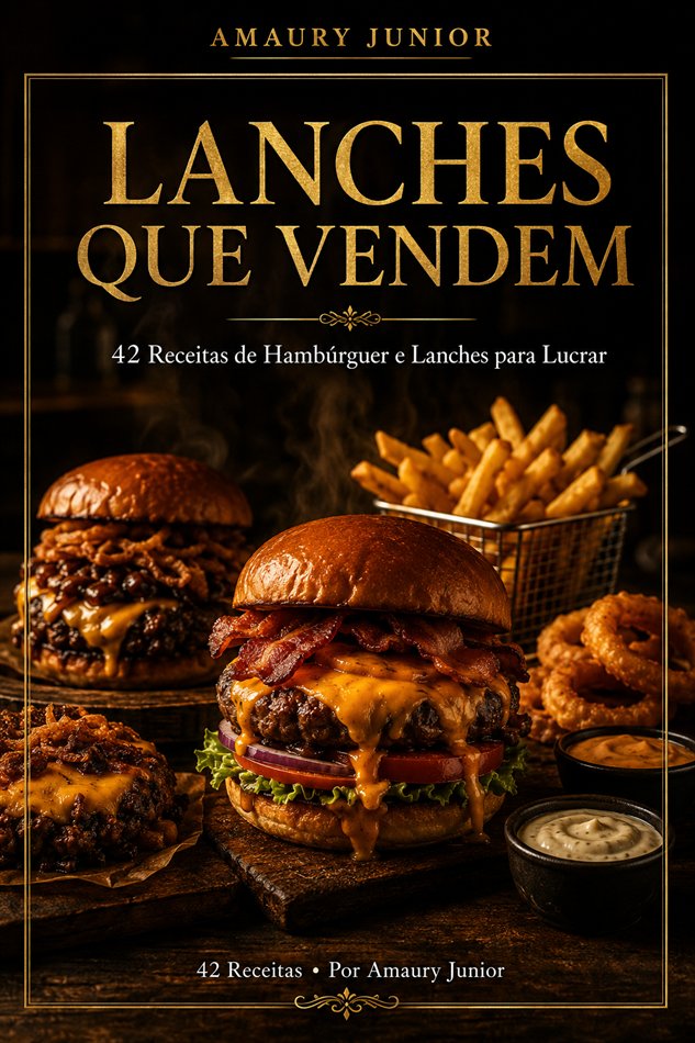 Capa do e-book Lanches que Vendem, por Amaury Junior